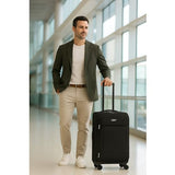 World Traveler Dejuno Jasper 24-Inch Lightweight Expandable Spinner Luggage - Black