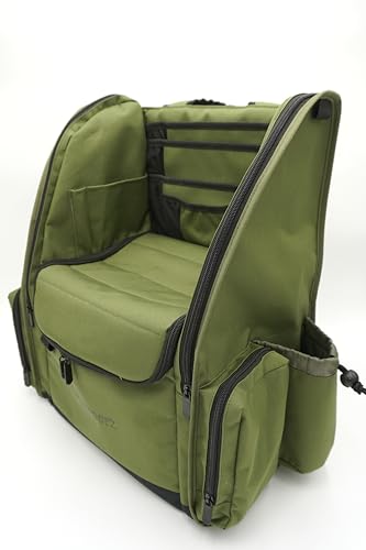 Wildhopperz Disc Golf Backpack, Holds 26+ disk with putter slots, Heavy Duty 600D Polyester, Multiple Storage Pockets, Cinch Tie Drink Pockets, Pencil and Pad slots, Durable and Waterproof