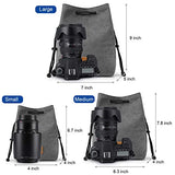 S-ZONE Soft Camera Bag DSLR Insert Handbag Drawstring Lens Case Compatible with Canon Nikon Sony