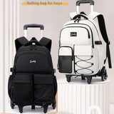 ETAISHOW Rolling Backpack for Boys with Wheels Roller Backpack Wheeled School Bag for Teen Boys Black