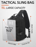 J.SH Tactical Sling Bag for Men, Military Shoulder Sling Backpack(Bag Only)