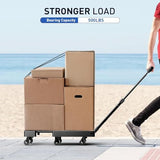 SPACEKEEPER Folding Hand Truck, 500 LB Heavy Duty Luggage Cart, Black