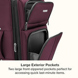 U.S. Traveler Anzio Softside Expandable Luggage with Spinner Wheels, Burgundy, 3-Piece Set (22/26/30)