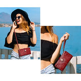 S-ZONE Vegan Leather Crossbody Bags for Women Small Cell Phone Purse RFID Blocking Clutch Purses with 2 Straps