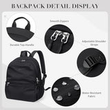 GOLF SUPAGS 13L Mini Backpack Lightweight Nylon Daypack for Women, Small City Pack, Versatile Ladies Backpack for Shopping & Travel, Black