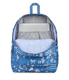 JanSport SuperBreak Plus Backpack with Padded 15-inch Laptop Sleeve and Integrated Bottle Pocket - Spacious and Durable Daypack for Work and Travel, Yeehaw And Horses Elemental Blue/Cream