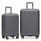 Traveler's Choice Pagosa Hardshell Expandable Luggage with Spinner Wheels, Gray, 2-Piece Set (22/27)