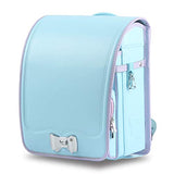 Star-Wind Randoseru Ransel backpack Semi-automatic Lock Japanese school bags for primary school students Leather backpacks for kids boys and girls (Light blue)