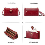 S-ZONE Vegan Leather Crossbody Bags for Women Small Cell Phone Purse RFID Blocking Clutch Purses with 2 Straps
