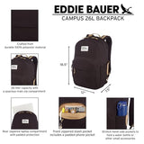 Eddie Bauer Campus Backpack 26L | Everyday Carry | Work | Travel | Commuter | Padded Laptop Sleeve | Stretch Bottle Pockets | Lightweight | Durable - Adler