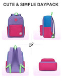VASCHY Lightweight Backpack for School, Water Resistant Classic Bookbag with Side Pockets for Girls Kids,Teens Violet Rose Pink
