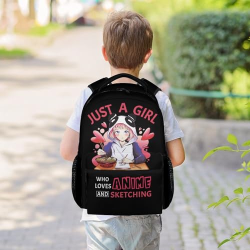 PoshWrap Girls School Backpack for Girls - 16 Inches Black Backpacks for Kids - Lightweight Aesthetic Bookbag for Kindergarten