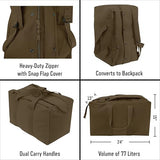 Rothco Tactical Canvas Cargo Bag Large Size Backpack Black