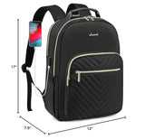 LOVEVOOK Laptop Backpack Purse for Women, Work Travel Computer Bags, College School Backpack for Student Girl, Quilted Casual Daypack with USB Port, Fit 15.6 Inch Laptop, Black