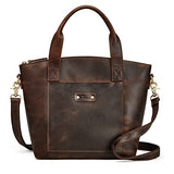 S-ZONE Genuine Leather Satchel Bags for Women Crossbody Tote Top-Handle Handbags Shoulder Purse Medium