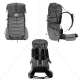 Night Cat Internal-frame Hiking Backpcack: 50L / 60L / 70L Roll Top Lightweight Travel Backpack with Rain Cover for Men Women Hiking Camping Backpacking Black