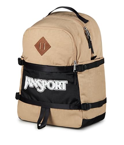 JanSport Small Seattle Pack – Compact Backpack with Main Compartment, Dual Water Bottle Pockets, and Padded Sleeve for 15-Inch Laptop, Travertine