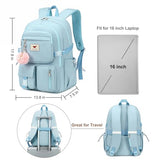 Laptop Backpack 15.6 Inch Kids Elementary Middle High School Bag College Backpacks Anti Theft Travel Back Pack Large Bookbags for Teens Girls Women Students (Blue)