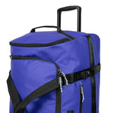 Eastpak Duffel Pack Wheel M – 60L Wheeled Duffel with Telescopic Handle, Convertible Backpack Straps, Weatherproof Finish & Gear Loops, Tarp Blue