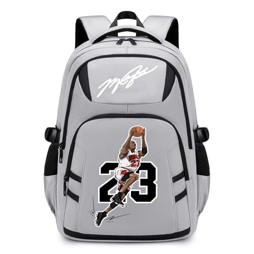 buluuoor Basketball Star 23 Athletes Laptop Backpack Student Backpack Men Women Ultra Light Travel Bag (Black and White1)