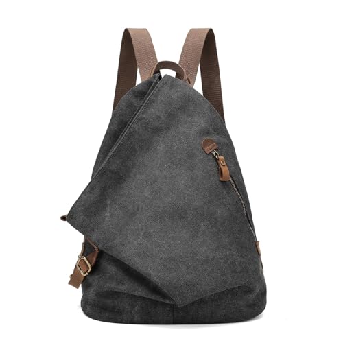 Vintage Canvas Backpack Crossbody Rucksack Outdoor Daypack for Men Women