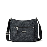 Baggallini Uptown Bagg - 9.5" x8.25“ RFID Crossbody Purse, Lightweight Water-Repellent Nylon Travel Bag for Women