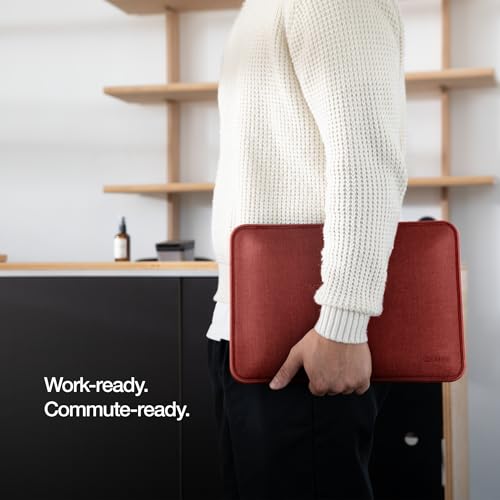 Incase ICON Sleeve with Woolenex - MacBook Air 13 inch M1, 2020, 2019, 2018 & MacBook Pro 13 inch 2019, 2018, 2017, 2016 Case - Fitted MacBook Case, Laptop Sleeve, Hard Cover, Durable (Red Clay)