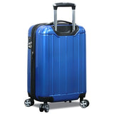 World Traveler Contour 28-Inch Polycarbonate Hardside Expandable Spinner Checked Luggage with TSA Lock - Blue