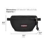 EASTPAK Springer – 2L Waistpack with Main & Back Zipped Compartments, Adjustable Belt, Lightweight Design, Black