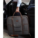 Carry On Garment Bag for Business Travel S-ZONE Canvas Leather Men Suit Cover