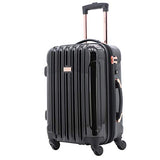 kensie 3 Piece "Alma" Light Metallic Style TSA-Lock Spinner Luggage Set, Midnight Black Option