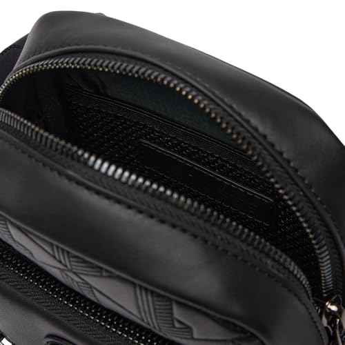 Lacoste Embossed Monogram Small Crossover Bag, Black, One Size