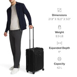 TUMI - Aerotour 4 Wheel Expandable Luggage - Men's and Women's Lightweight Business and Leisure Travel Suitcase - 21.75" Continental Expandable Carry-On, Black