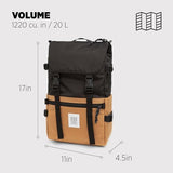 Topo Designs Rover Pack Classic Backpack - Daily Daypack for Commutes, Day Trips, Hikes, Iconic Denver Design, PFAS-Free, Fair Trade (Khaki/Black)