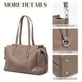 S-ZONE Leather Tote Bag for Women Large Shoulder Bags Crossbody Handbag Work Purse Travel Trip