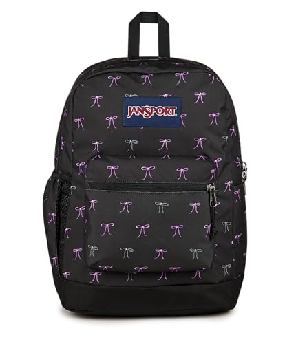 JanSport Cross Town Plus Backpack - Large Main Compartment, Side Water Bottle Pocket, 15-Inch Padded Laptop Sleeve - Bad Bows