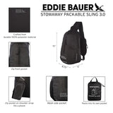 Eddie Bauer Stowaway Packable Sling Bag | Foldable | Travel | Outdoor | Lightweight | Compact | Everyday Carry | Ripstop Nylon | 10L - Dark Smoke