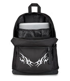 JanSport Right Pack Expressions Backpack – 15-inch Padded Laptop Compartment, Water Bottle Pocket, Utility Pocket with Flap, Cyber Sigil Black/Cream/Black