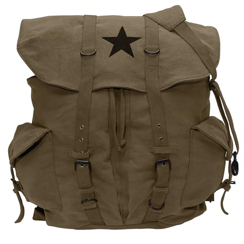 Bluboon Canvas Vintage Backpack Leather Casual Bookbag Men Rucksack (G –