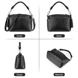 S-ZONE Medium Genuine Leather Shoulder Bag for Women Crossbody Purse Top Handle Handbags