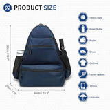 SUIKIHUM Tennis Backpack for 2 Rackets, Waterproof Tennis Bag with Shoe Compartment, Wet/Dry Pocket, Fence Hook, for Tennis, Pickleball, Badminton, Blue