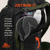 Kelty Redwing Traveler Backpack, Travel Pack with Wide U Zip Opening, Signature Wing Pockets, 30-50L Capacity (40L Black)