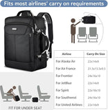VECKUSON 30L Carry-On Backpack - TSA Approved for Flights, RFID Anti-Theft, Fits 17.3" Laptop, 19.7x13x6in, Heavy-Duty Weekender for Men/Women (Black)