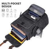WITZMAN Canvas Backpack for Men Vintage Rucksack Fits 15.6 inch Laptop