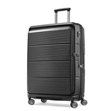 Samsonite Paralux Large Checked Luggage - Innovative Design - Quick Access Front Pocket - Dual Suspension Wheel Technology - TSA Lock - Expandable - Includes Removable Packing Cubes - Black
