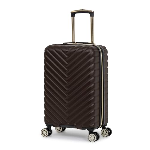 Kenneth Cole REACTION Madison Square Lightweight Hardside Chevron Expandable Spinner Luggage, Chocolate Brown, 2-Piece (20" Carry On + Sophie Backpack)