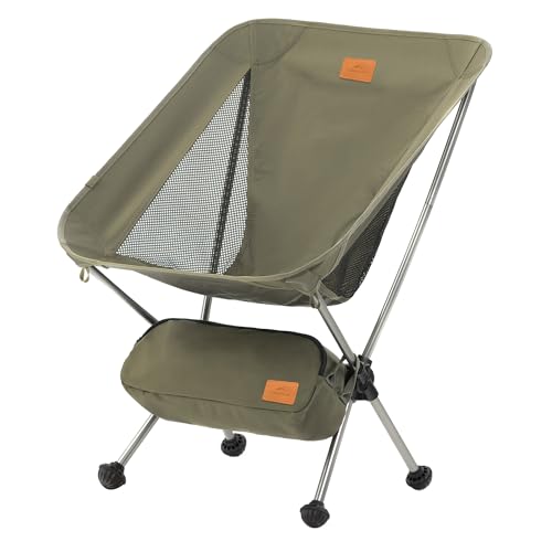 Naturehike YL08 Ultralight Camping Chair, 2.12 LBS Portable Backpacking Chair with Anti-Sinking Feet, Lightweight Compact Folding Hiking Camp Chair