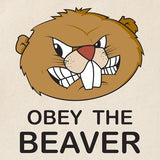 CafePress Obey The Beaver Tote Bag Reusable Natural Beige Canvas Shopping Bag
