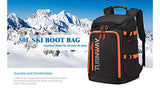 TurnWay Ski/Snowboard Boot Backpack/Ski Boot Backpack | Excellent for Store All Gear | Travel with Waterproof Exterior, Reflective Strip for Men, Women and Youth(Black-Orange)
