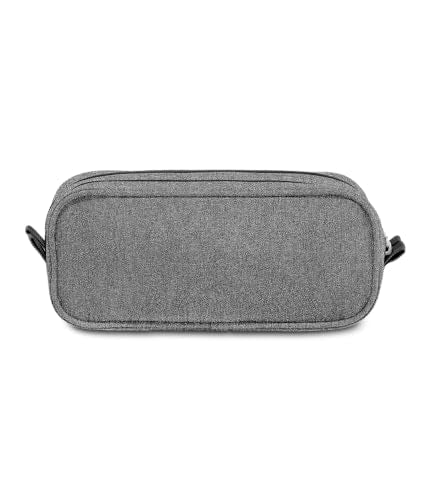 JanSport Large Accessory Pouch - Secure Storage Space for Pens, Power Cords, Pencil Case, Ideal For Everyday Essentials, 1.3L, Grey Letterman Poly